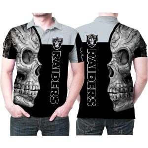 Sugar Skull Las Vegas Raiders Flower Pattern Polo Shirt PLS2661