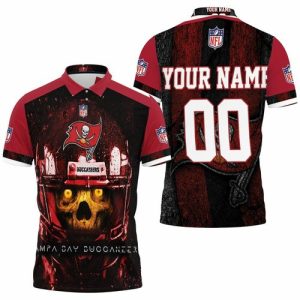 Tampa Bay Buccaneers Yellow Skull NFC South Champions Super Bowl 2021 Personalized Polo Shirt PLS3353