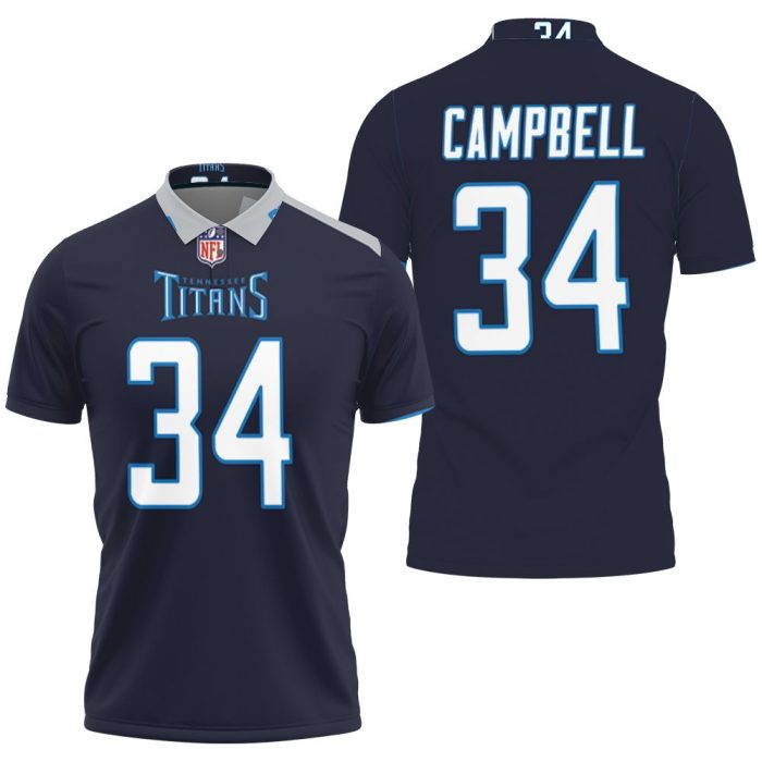 Tennessee Titans Earl Campbell #34 Great Player NFL American Football Team New Game Polo Shirt PLS2916