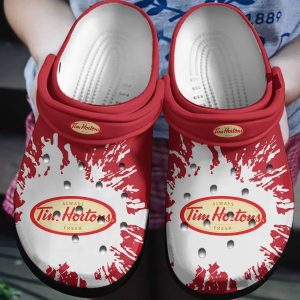 Tim Hortons Red Crocs Crocband Clog Comfortable Water Shoes BCL1724