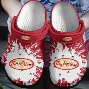 Tim Hortors Red Crocs Crocband Clog Comfortable Water Shoes BCL1791