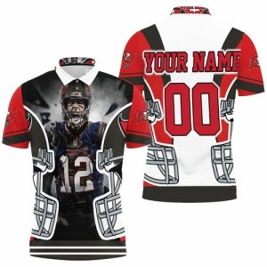 Tom Brady 12 Tampa Bay Buccaneers NFC South Champions Super Bowl 2021 Personalized Polo Shirt PLS3332