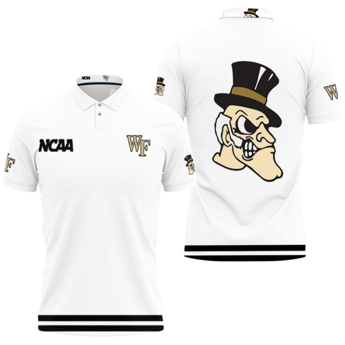 Wake Forest Demon Deacons NCAA Classic White With Mascot Logo Polo Shirt PLS2811