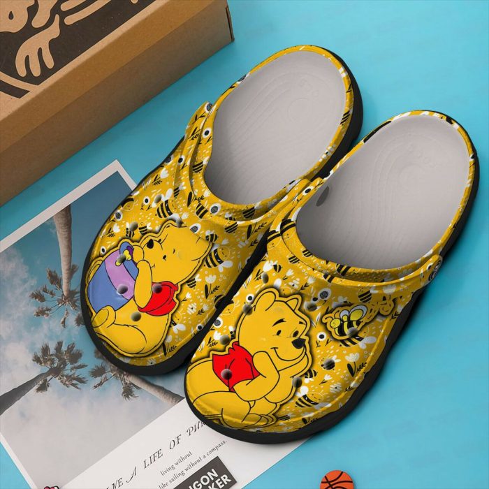 Winne The Pooh With Bee Crocs Crocband Clog Comfortable Water Shoes BCL1776