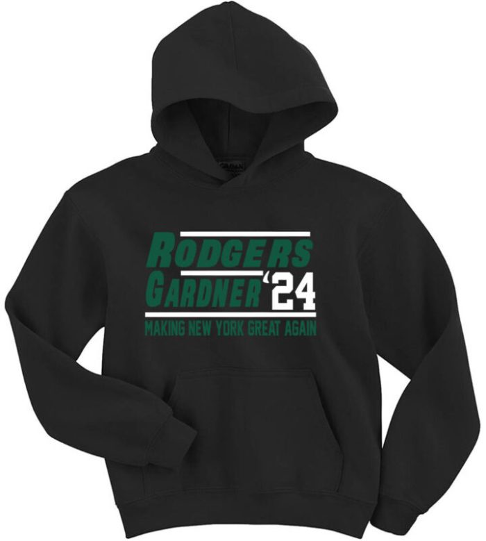 Aaron Rodgers Sauce Gardner New York Jets 2023 Crew Hooded Sweatshirt Unisex Hoodie