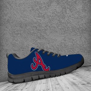 Atlanta Braves MLB Canvas Shoes Running Shoes Black Shoes Fly Sneakers