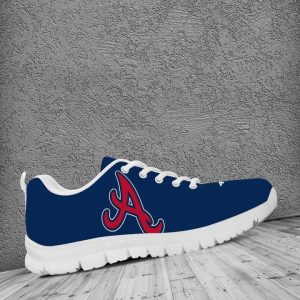 Atlanta Braves MLB Canvas Shoes Running Shoes White Shoes Fly Sneakers