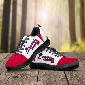 Atlanta Braves MLB Football Canvas Shoes Running Shoes Black Shoes Fly Sneakers