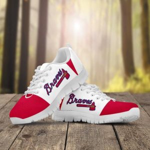 Atlanta Braves MLB Football Canvas Shoes Running Shoes White Shoes Fly Sneakers