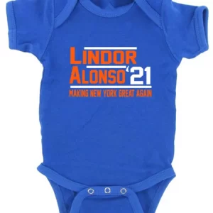 Baby Onesie Francisco Lindor Pete Alonso New York Mets 2021 Creeper Romper