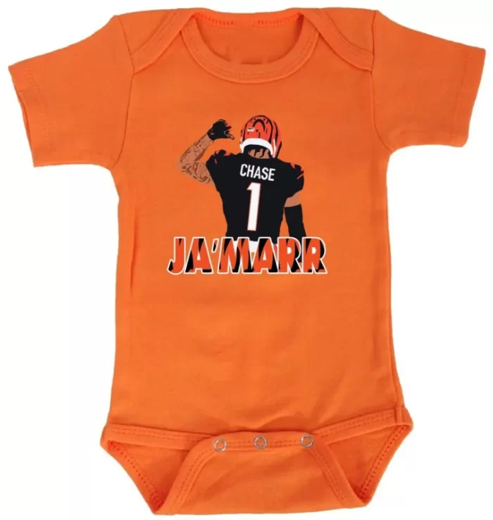 Baby Onesie Ja'Marr Chase Cincinnati Bengals Jamarr Logo Creeper Romper