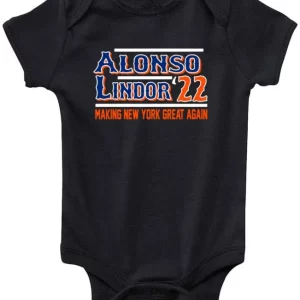 Baby Onesie Pete Alonso Francisco Lindor New York Mets 2022 Creeper Romper