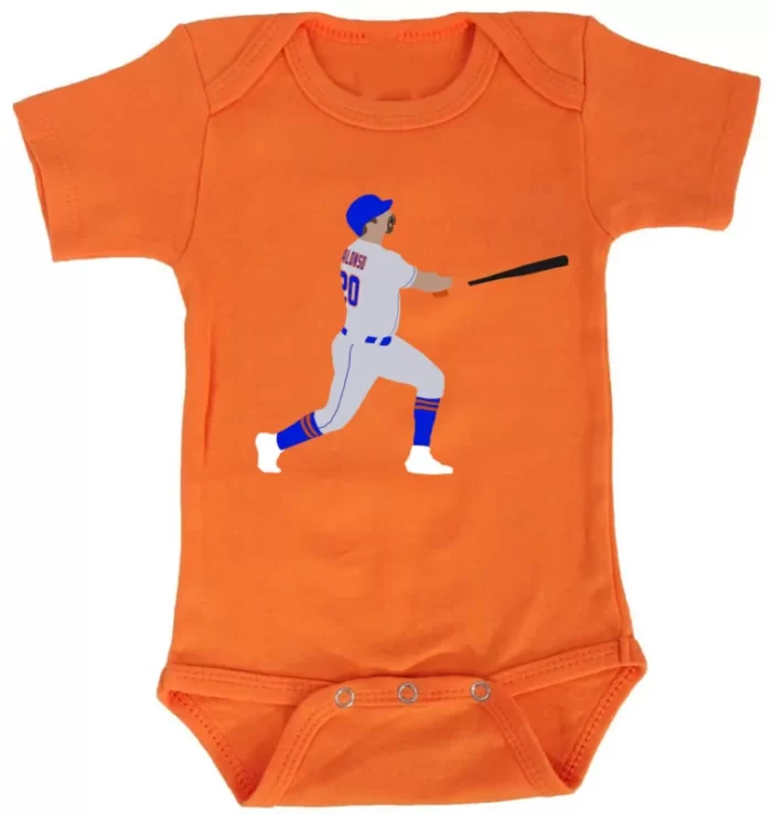 Baby Onesie Pete Alonso New York Mets Polar Bear Pete "Home Run Pic" Creeper Romper