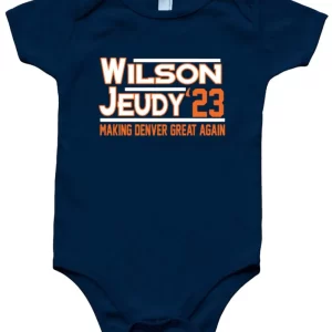 Baby Onesie Russell Wilson Jerry Jeudy 23 Election Denver Broncos Creeper Romper