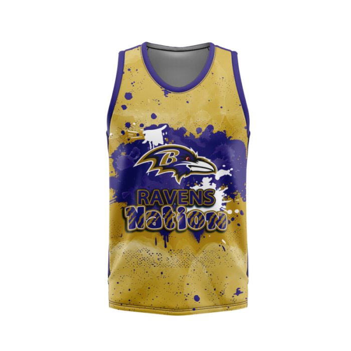 Baltimore Ravens Unisex Tank Top Basketball Jersey Style Gym Muscle Tee JTT763