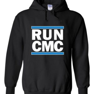 Black Christian Mccaffrey Carolina Panthers "Run Cmc" Hooded Sweatshirt Unisex Hoodie