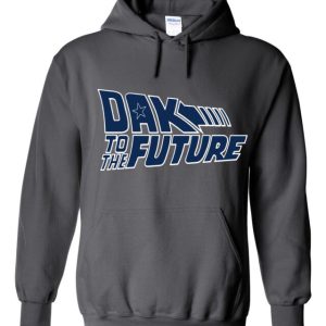 Charcoal Dallas Cowboys Dak Prescott Back To The Future Hooded Sweatshirt Hoodie
