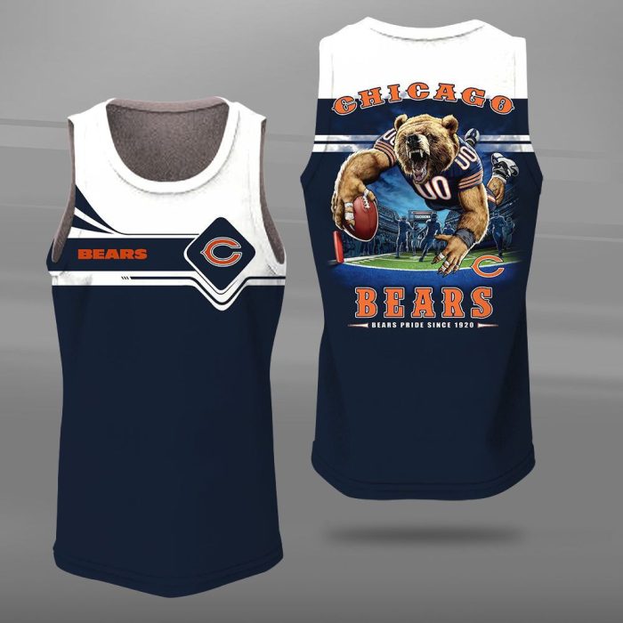 Chicago Bears Unisex Tank Top Basketball Jersey Style Gym Muscle Tee JTT298