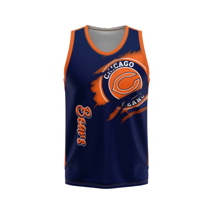 Chicago Bears Unisex Tank Top Basketball Jersey Style Gym Muscle Tee JTT841