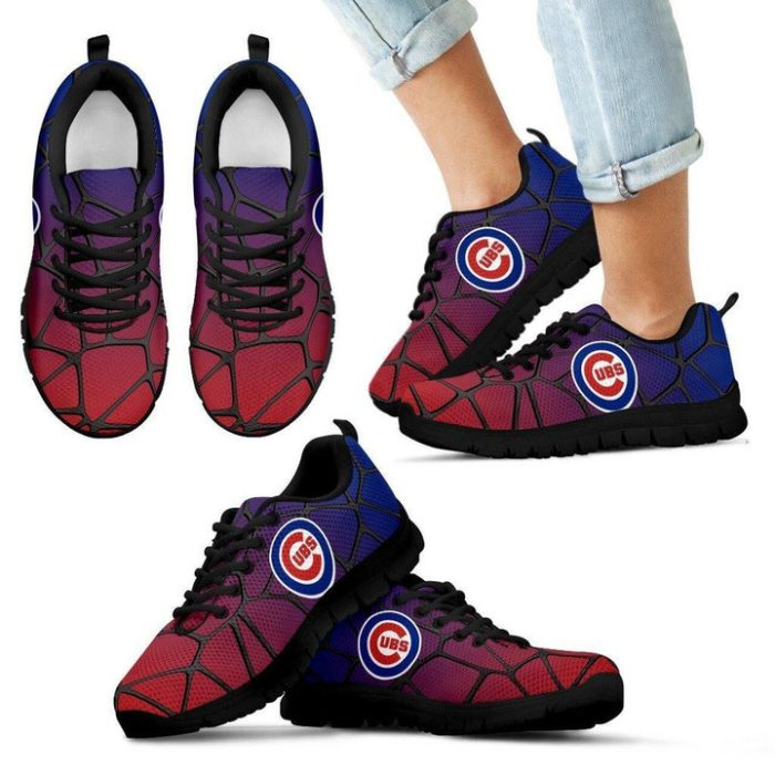 Chicago Cubs MLB Football Canvas Shoes Running Shoes Black Shoes Fly Sneakers