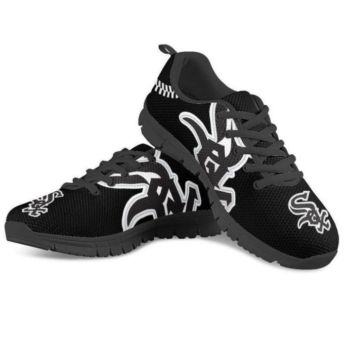 Chicago White Sox Football MLB Canvas Shoes Running Shoes Black Shoes Fly Sneakers