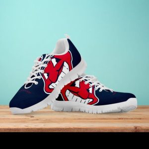 Cleveland Indians MLB Canvas Shoes Running Shoes White Shoes Fly Sneakers