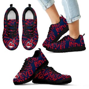 Cleveland Indians MLB Football Canvas Shoes Running Shoes Black Shoes Fly Sneakers