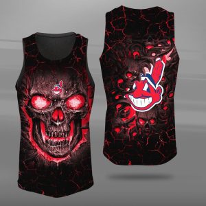 Cleveland Indians Unisex Tank Top Basketball Jersey Style Gym Muscle Tee JTT374