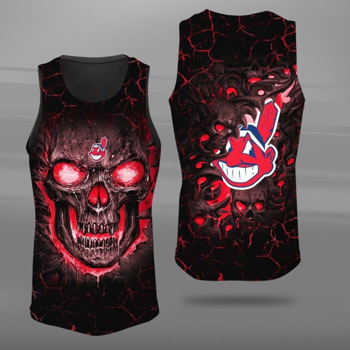 Cleveland Indians Unisex Tank Top Basketball Jersey Style Gym Muscle Tee JTT374