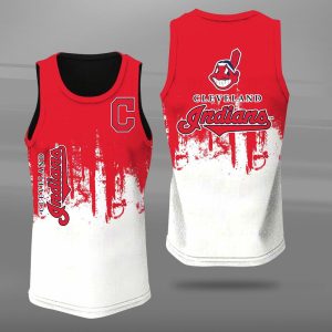 Cleveland Indians Unisex Tank Top Basketball Jersey Style Gym Muscle Tee JTT417