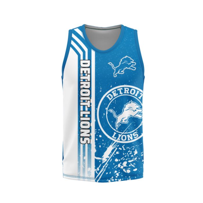 Detroit Lions Unisex Tank Top Basketball Jersey Style Gym Muscle Tee JTT935