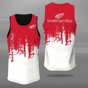 Detroit Red Wings Unisex Tank Top Basketball Jersey Style Gym Muscle Tee JTT490
