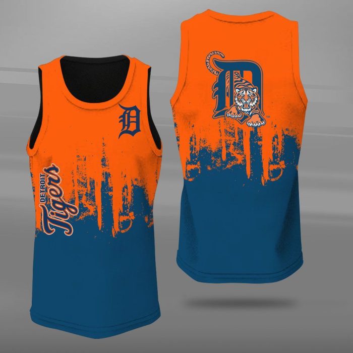 Detroit Tigers Unisex Tank Top Basketball Jersey Style Gym Muscle Tee JTT468