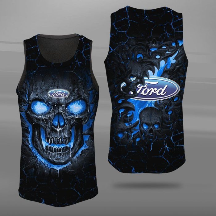 Ford Skull Unisex Tank Top Basketball Jersey Style Gym Muscle Tee JTT613