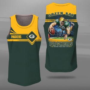 Green Bay Packers Unisex Tank Top Basketball Jersey Style Gym Muscle Tee JTT253