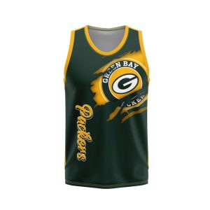 Green Bay Packers Unisex Tank Top Basketball Jersey Style Gym Muscle Tee JTT753