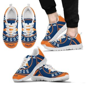 Houston Astros MLB Big Logo Running Shoes White Shoes Fly Sneakers