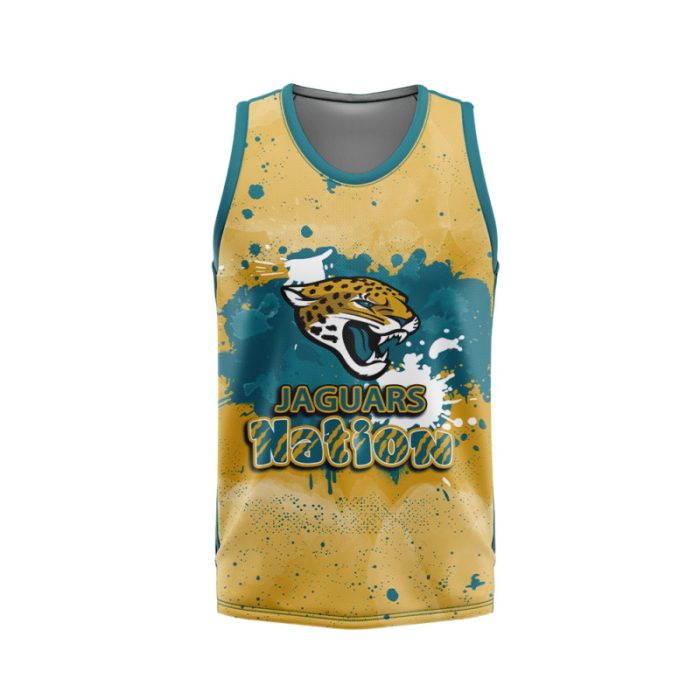 Jacksonville Jaguars Unisex Tank Top Basketball Jersey Style Gym Muscle Tee JTT982