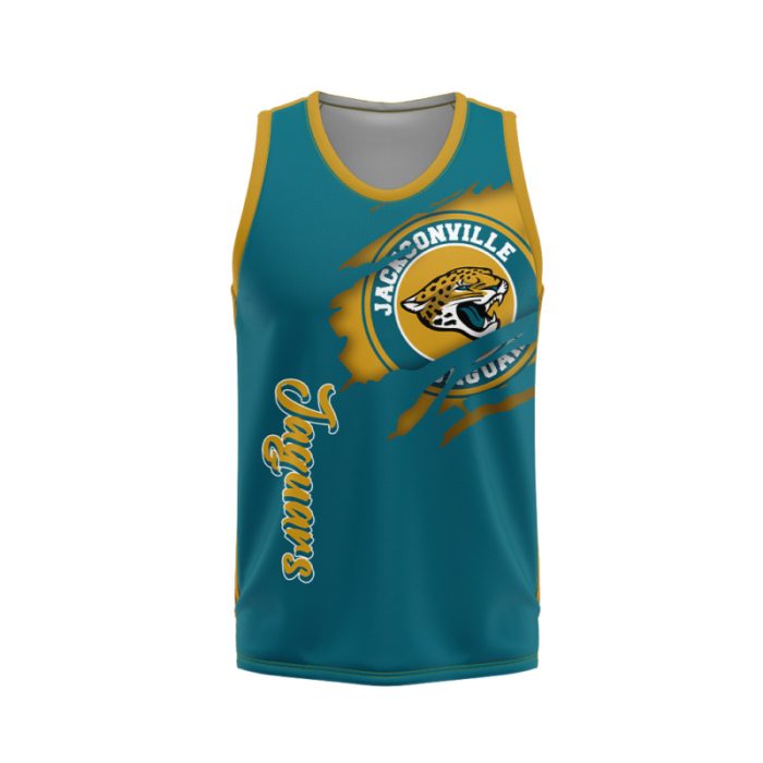 Jacksonville Jaguars Unisex Tank Top Basketball Jersey Style Gym Muscle Tee JTT984