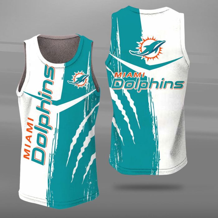 Miami Dolphins Unisex Tank Top Basketball Jersey Style Gym Muscle Tee JTT226