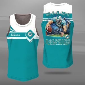 Miami Dolphins Unisex Tank Top Basketball Jersey Style Gym Muscle Tee JTT294