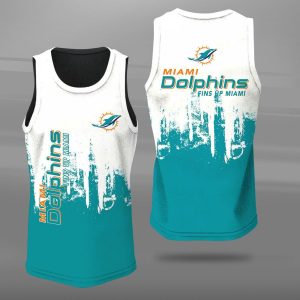 Miami Dolphins Unisex Tank Top Basketball Jersey Style Gym Muscle Tee JTT454