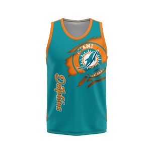 Miami Dolphins Unisex Tank Top Basketball Jersey Style Gym Muscle Tee JTT676