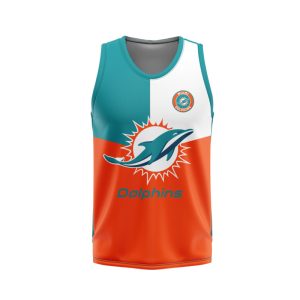 Miami Dolphins Unisex Tank Top Basketball Jersey Style Gym Muscle Tee JTT679