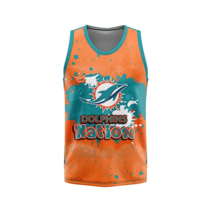 Miami Dolphins Unisex Tank Top Basketball Jersey Style Gym Muscle Tee JTT680
