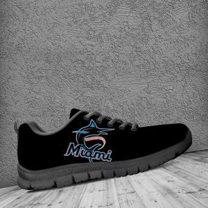 Miami Marlins MLB Canvas Shoes Running Shoes Black Shoes Fly Sneakers