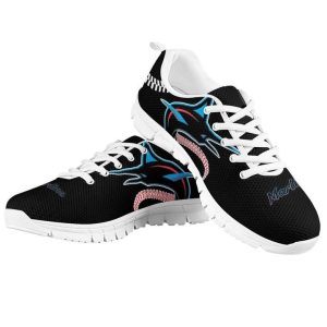 Miami Marlins MLB Canvas Shoes Running Shoes White Shoes Fly Sneakers