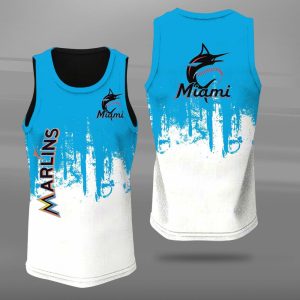 Miami Marlins Unisex Tank Top Basketball Jersey Style Gym Muscle Tee JTT423
