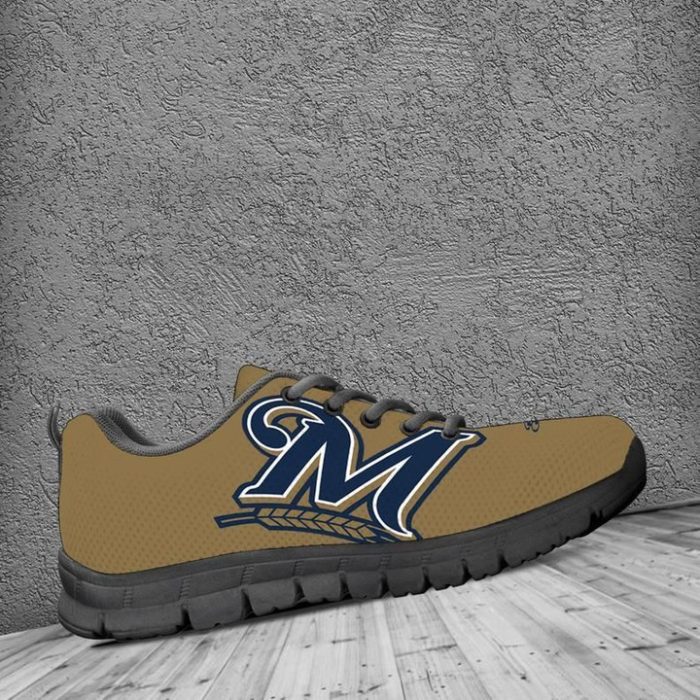 Milwaukee Brewers MLB Canvas Shoes Running Shoes Black Shoes Fly Sneakers