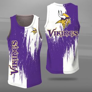 Minnesota Vikings Unisex Tank Top Basketball Jersey Style Gym Muscle Tee JTT229